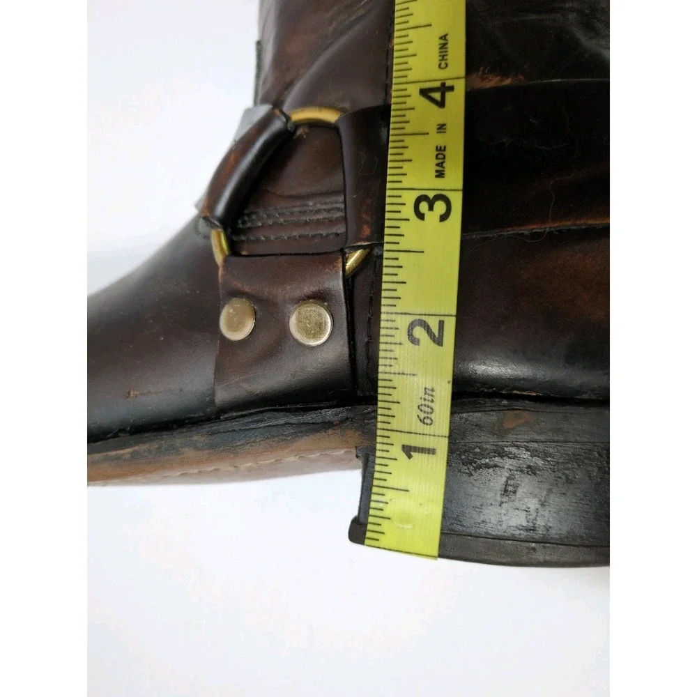 VTG USA-Made RODEO 32304 Square Toe Harness Roper-Style Leather Boots Sz 9 1/2 D